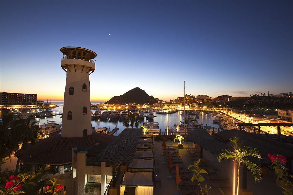 Evening lights over Cabo Marina - the view from your room at Tesoro Resort.  The most convenient Resort location, with walking distance to the fishing docks and most of Cabo's night life and restaurants.